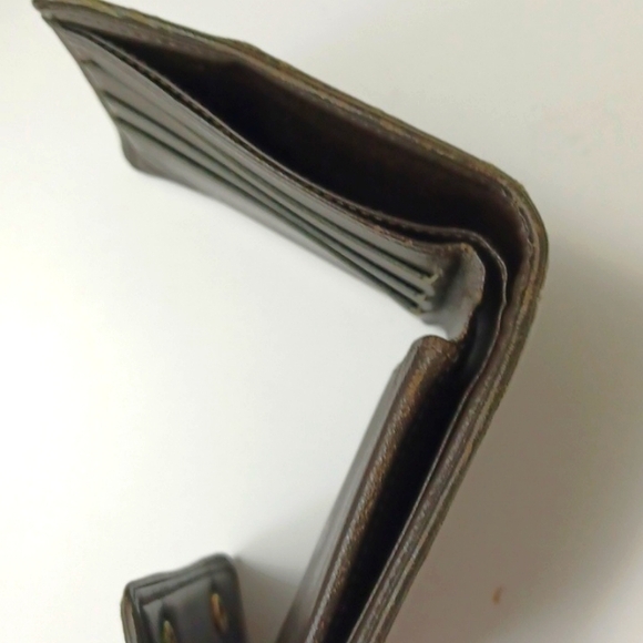 Louis Vuitton *Vintage* Trifold Mini Lin Army Green Denim Leather Wallet - Picture 9 of 11